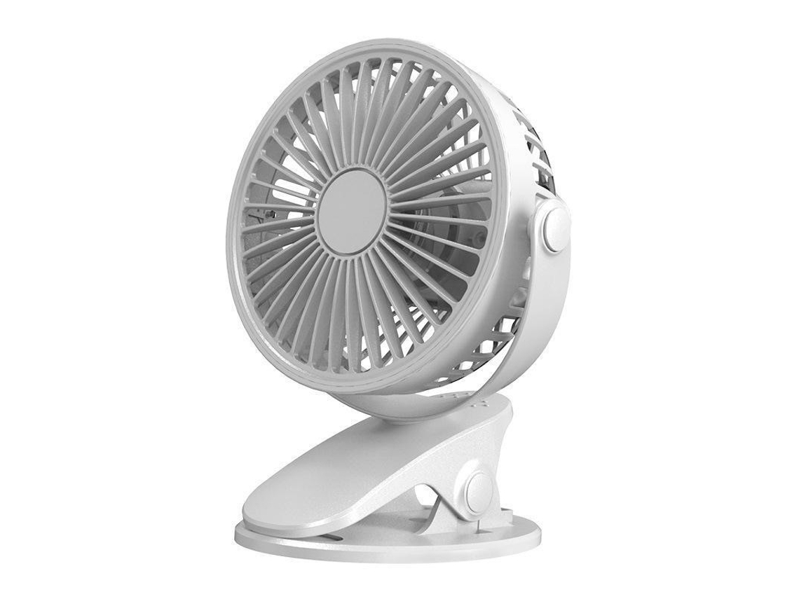 Ventilador com Base de Carregamento Usb, Mini ventilador de Secretária Branco