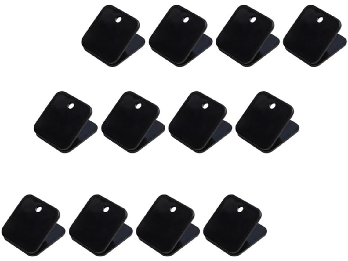Conjunto De 12 Clipes Plástico Preto Para Material Escolar, Design Multifuncional Para Organizar Documentos E Fixar