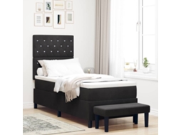 Vidaxl Cama Box Com Cabeceira Preto 200 X 80 Cm Veludo