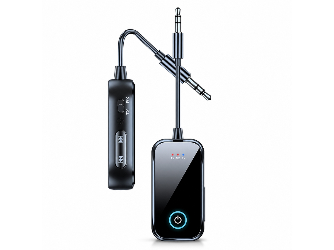 Transmissor e receptor de áudio Bluetooth 5.4 2 em 1, adaptador auxiliar de 3,5 mm para carro