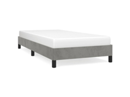 Estrutura de Cama Hanko em Veludo Cinzento Claro (90x190 cm)