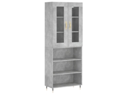 Armário Alto 69,5x34x180cm Madeira Cinza Cimento MAISON EXCLUSIVE