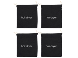 Conjunto de 4 Bolsas Viagem com Cordão para Secador Cabelo, Estojos Universais Armazenamento Cabelo GOKOCO
