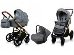 Carrinho de Bebé Multifuncional BABYLUX ASPERO 3 Em 1 -Grey flex - Ajustável e dobrável Construção leve em alumínio - Reversibilidade - Acessórios