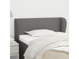 Cabeceira De Cama C/ Abas Tecido 83x23x78/88 Cm Cinzento-escuro