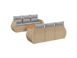 Garden Sofa Set, Garden Sofa Sets Vidaxl Bege Rattan / Vime (n/a)