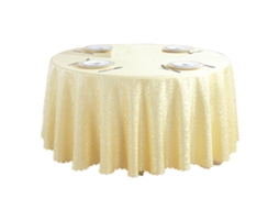 Toalha de Mesa Jacquard Poliéster Resistente À Prova de Derramamento para Cozinha Jantar Banquete de Casamento Festa Uso de Mesa Redondo 1,8 M Bege