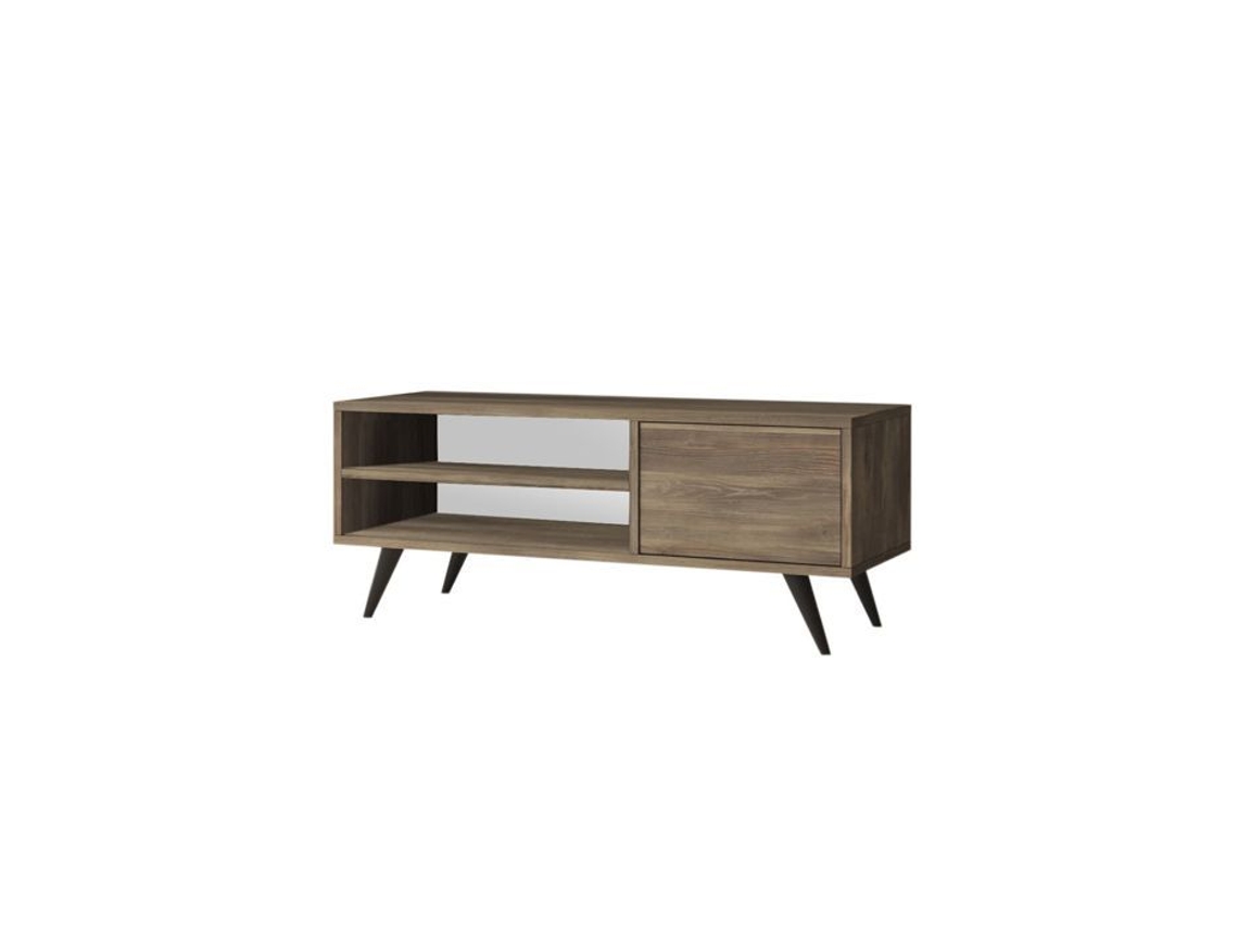 Móvel para Tv 2 Nichos Abertos e Porta Basculante MDF e Metal Marrom S/MARCA