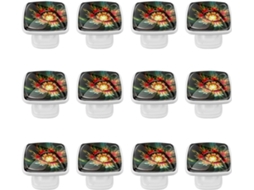 Puxadores Quadrados Para Gavetas De Cômoda, Puxadores Para Armários De Cozinha, 12 Peças, Flores Abstratas Vermelhas E