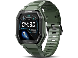 Smartwatch 1.69 3atm Prova Dágua Fitness Com Pressão Arterial Frequência Cardíaca Passos 20 Modos Esportivos para Homens Verde Bestvite