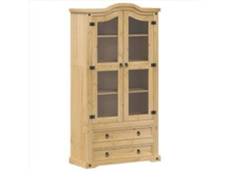 Móvel expositor com portas de vidro VIDAXL Marrom Madeira (99x43x187 cm)