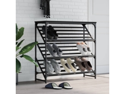 Vidaxl Sapateira 90x30x85 Cm Derivados De Madeira Preto