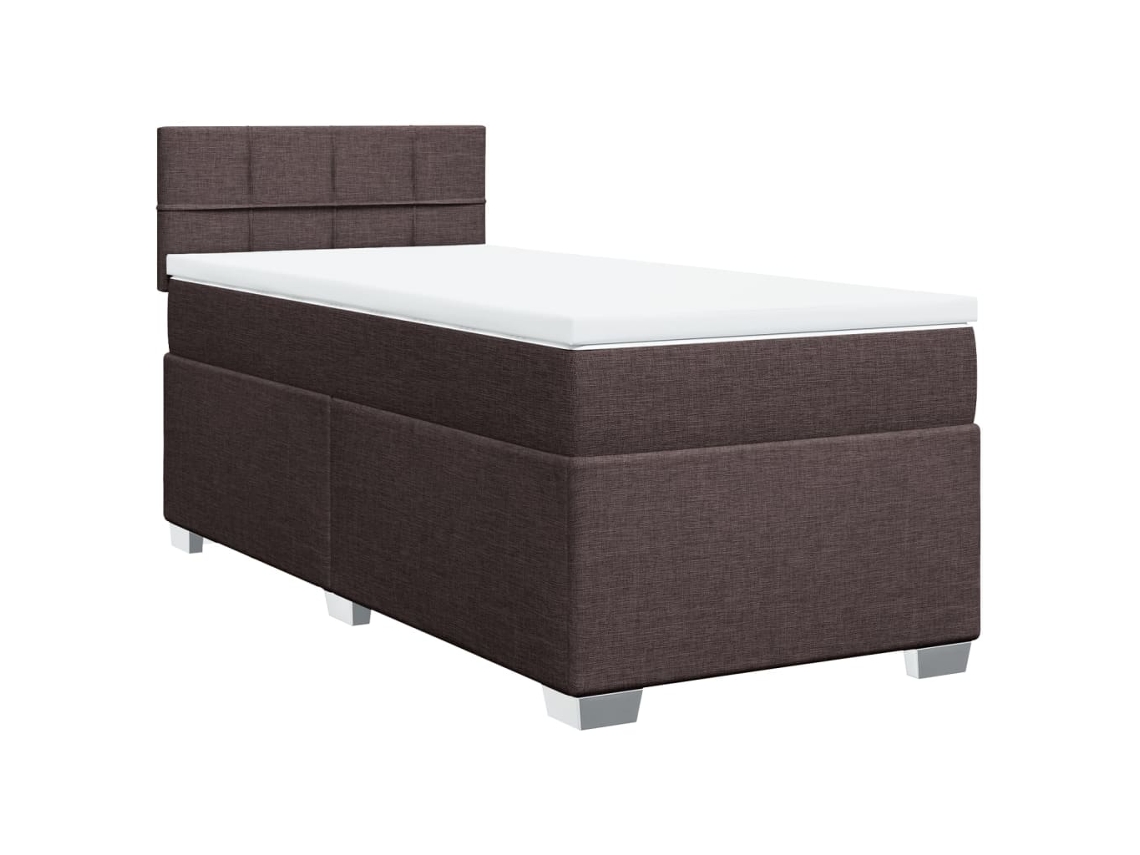 Cama com Molas 90x190 Cm Tecido Castanho escuro MAISON EXCLUSIVE