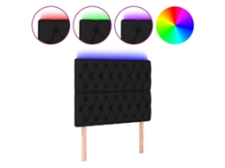 Cabeceira de Cama com Luzes Led Tecido Preto MAISON EXCLUSIVE (100x7x118 cm)