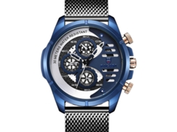 Reloj Hombre Bagari Luminoso Cuarzo Acero Inoxidable Resistente Al Agua 3atm