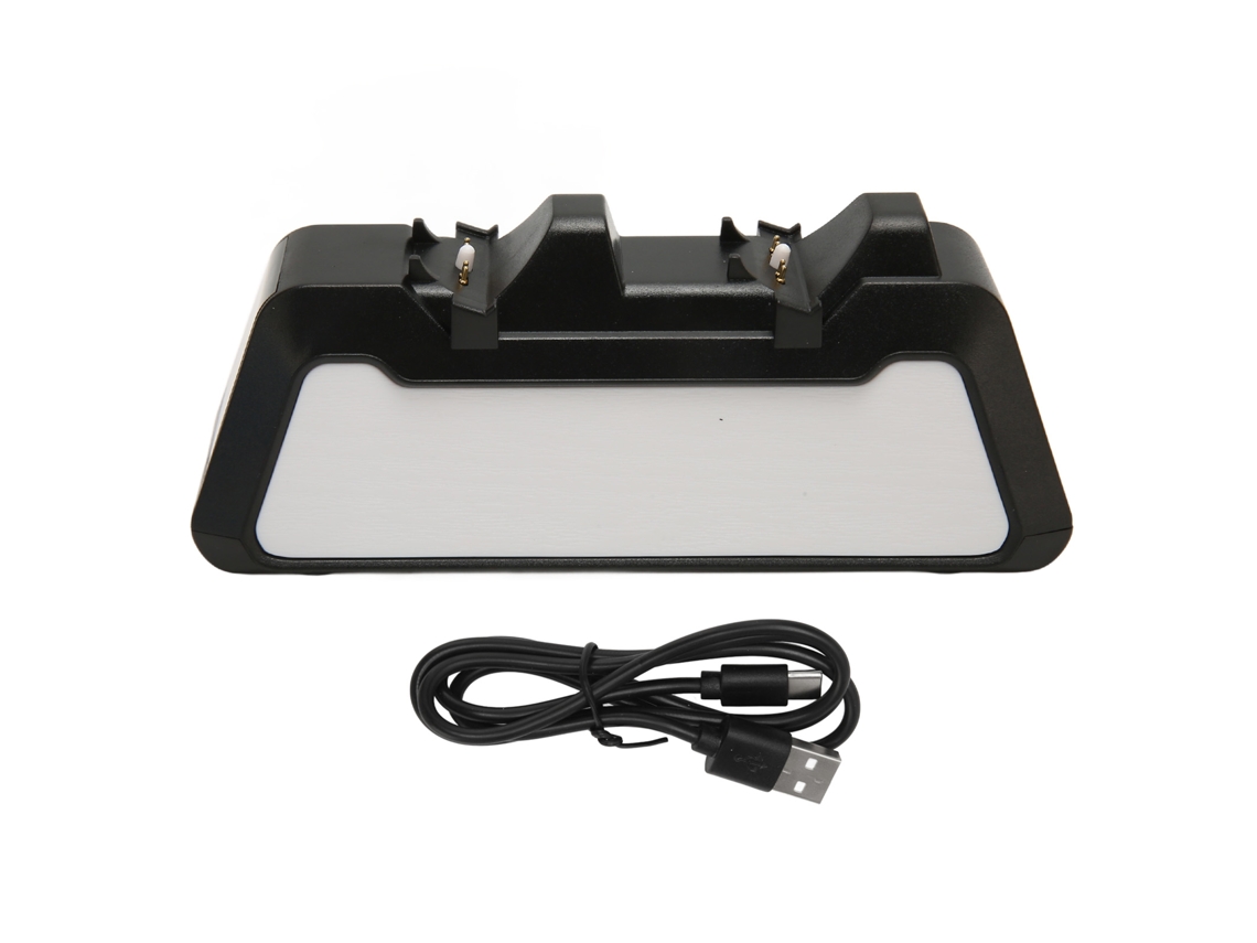 Base de Carregamento para Controle de Ps5 com Carregamento Rápido e Indicador de Carregamento para Dois Controles, Preta CHABERLU