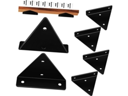 Conjunto de 6 Suportes de Parede Metálicos Triangulares para Prateleiras Flutuantes. SFUSHOS