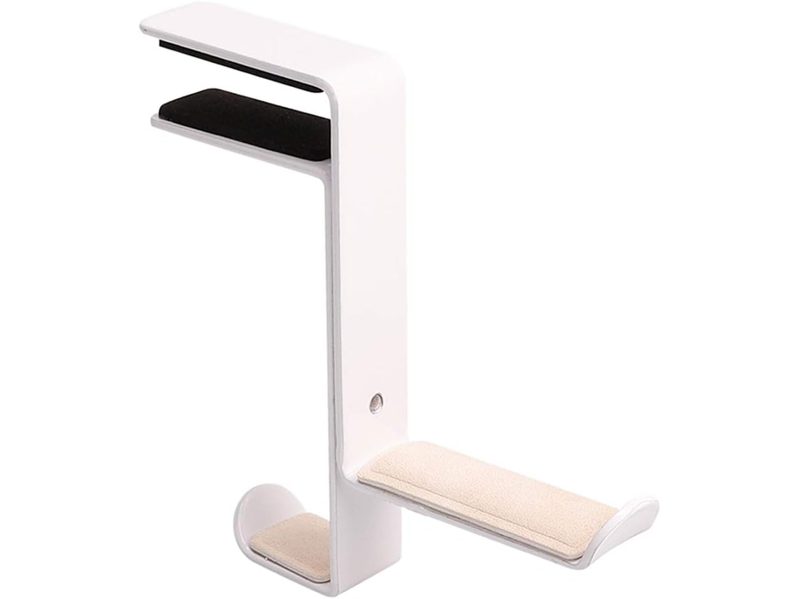 Suporte Para Fones De Ouvido Com Gancho Inteligente Uso Embaixo Da Mesa, Com Extremidade Curva, Branco A