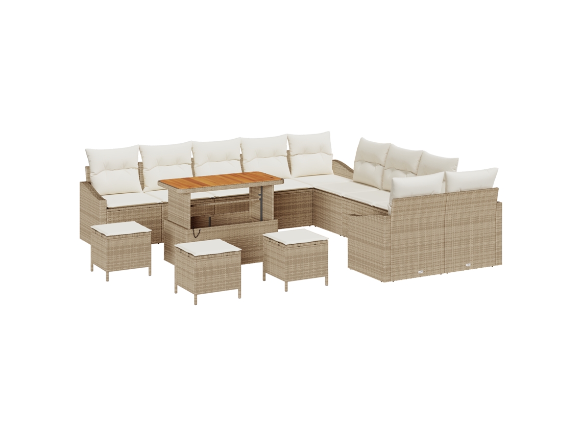 Sofá De Jardim Vidaxl Bege Vime Pe (100 X 100 X 71 Cm)