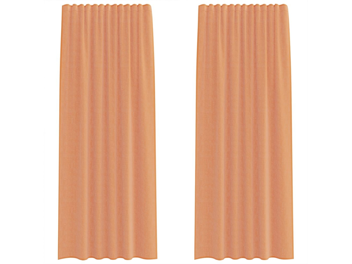 Cortinas de Voile com Bolsos para Varão 2 Pcs Terracota MAISON EXCLUSIVE
