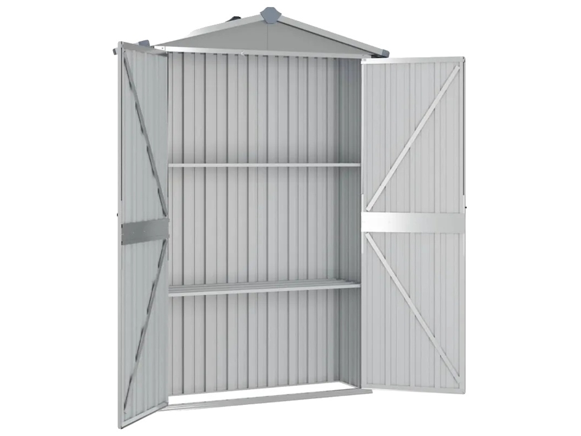 Casa De Jardim, Aço Galvanizado, Impermeável, Cinza