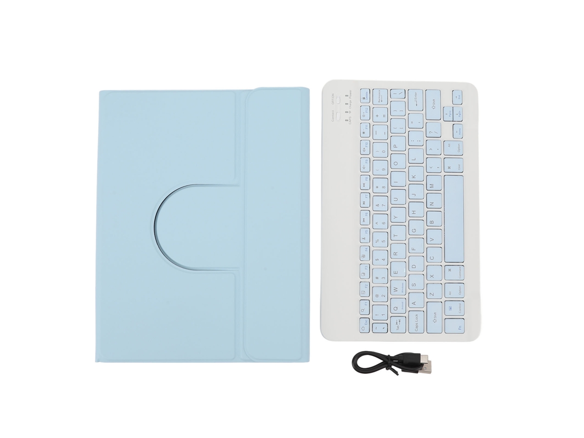 2026zentro-capa De Tablet Pu Com Teclado Bluetooth, Apoio Anti-derrubado E Porta Caneta Para Ios Air 4 5 10.9 Polegadas Azul
