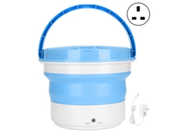 Máquina de Lavar Portátil Mini de 7l Azul com Ficha do Reino Unido, Ideal para Viagens e Uso Doméstico LAXISCREED