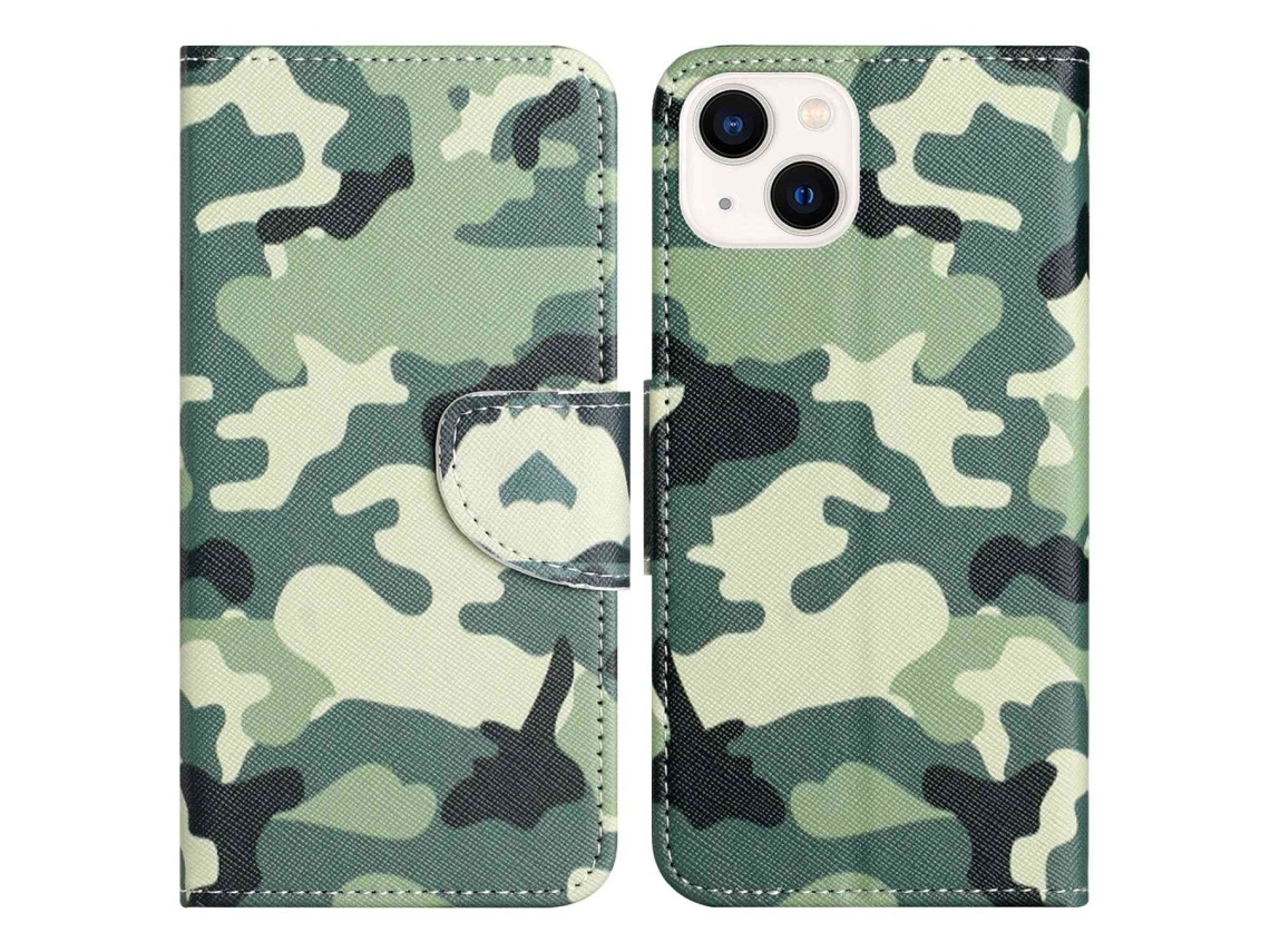 Capa Para Iphone 14 Plus Pele Sintética Verde