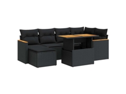 Garden Sofa Set, Garden Sofa Sets Vidaxl Preto Rattan / Vime (n/a)