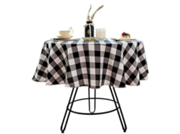 Lurelia Individual Redonda Quadrada Algodão Linho Preto Branco Vermelho 2 Cm Xadrez Natal