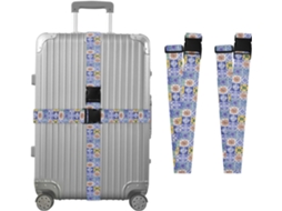 Conjunto De 2 Cintas Bagagem Estilo Boêmio Com Estampa Limão, Ideais Para Malas De Viagem Cintas Ajustáveis E