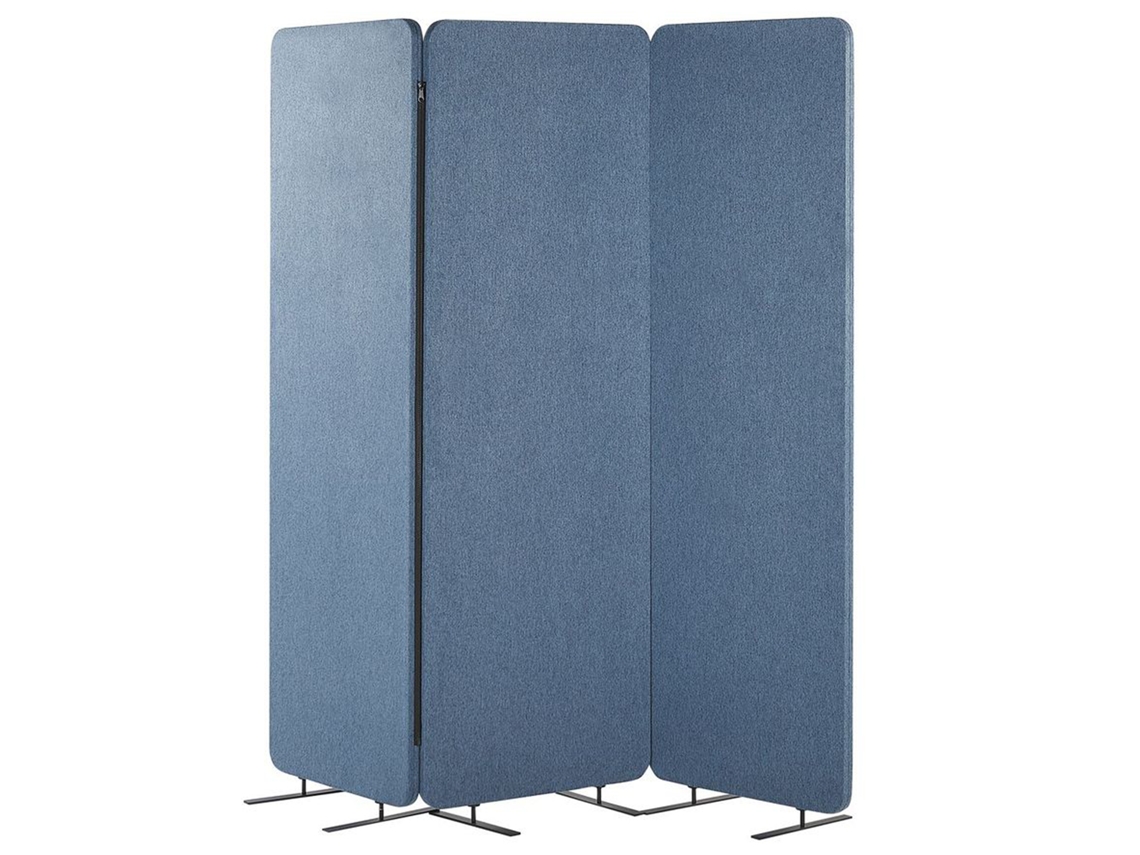 Biombo dobrável BELIANI Standi de Poliéster Azul 184x30x184
