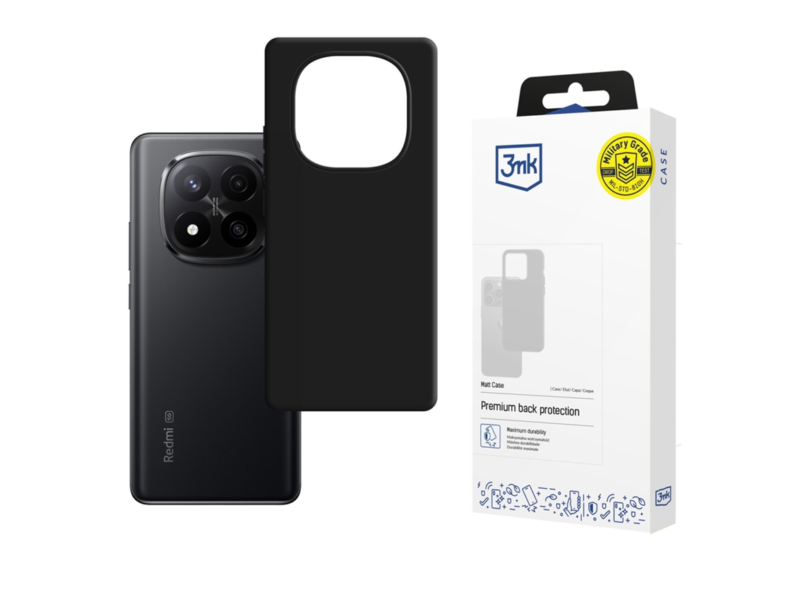 Capa Fosca 3mk Para Xiaomi Redmi Note 15 Pro 5g Com Proteção De Tela E Acabamento Fosco.