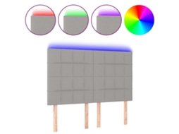 Led Headboard, Led Headboards Vidaxl Cinzeto Tecido (144 X 5 X 118/128 Cm)