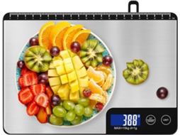 BALANÇA AQUAFORGE de cozinha, 5 Kg/1 G, com placa de acácia e visor LCD