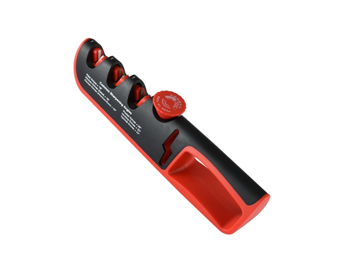 Afiador De Facas Manual Ajustável 4 Em 1 Multifuncional (preto E Vermelho) SUNNY SPACES