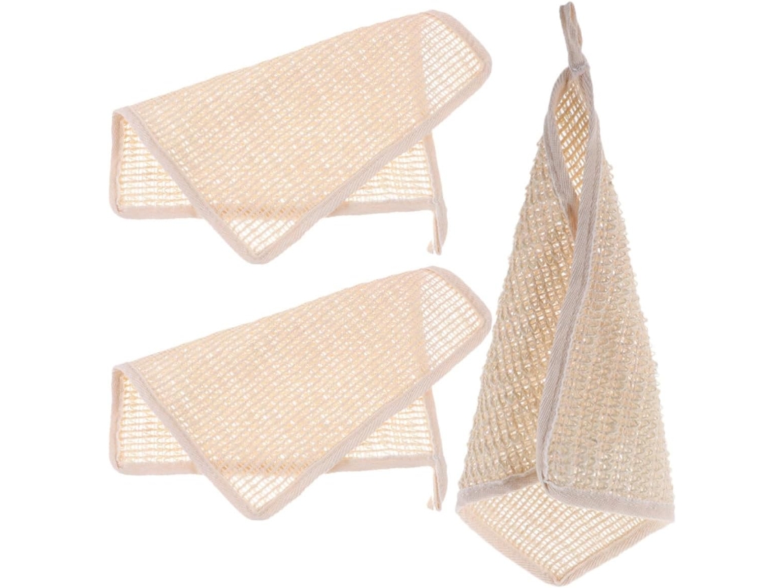 Toalhas Leves, Absorventes E Laváveis, Conjunto De 3, Em Algodão Rami.