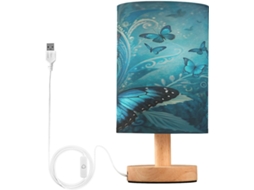 Abajur De Cabeceira Em Formato Borboleta Para Sala, Com USB C Carregamento Portas, Luminária De Mesa Cabeceira