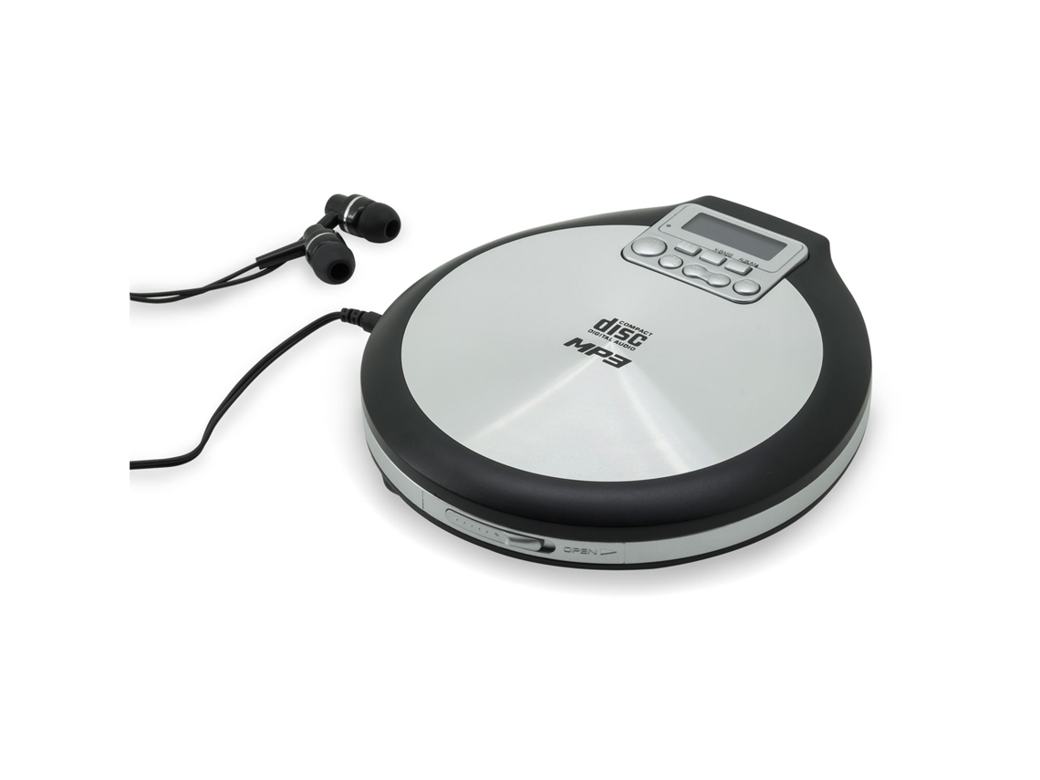 Leitor de CD portátil com função de retomada e adaptador CA AQUAFORGE