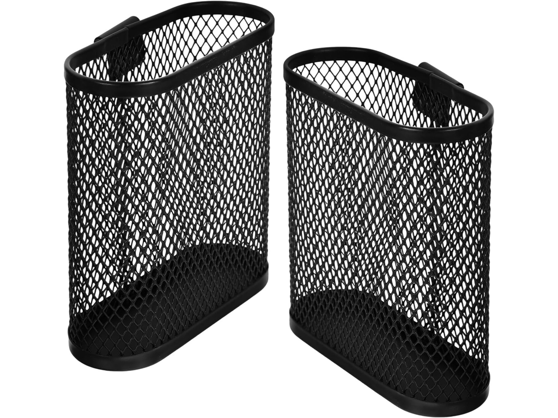 Organizador de Canetas e Lápis em Tela Metálica, com 2 Peças, Suporte Lateral para Fixação na Parede. Ideal Es