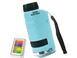Microscópio Portátil Mini Labsters, Miniscópio com Lente Óptica Hd, Microscópio de Bolso Mini Labsters, Presente para Crianças, Azul BRILVIBERA