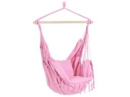 Silla Colgante Beliani Bonea De Algodón Rosa 95x55x125