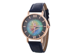 Reloj De Pulsera De Aleación Con Dial Redondo Analógico De Cuarzo Moda (azul Real)