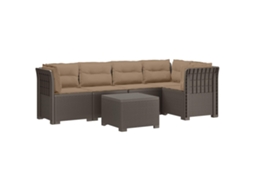 Maison Exclusive - Sofá De Jardim De 5 Pessoas Com Almofadas Visual De Rattan Pp
