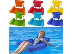 Cadeira Flutuante Inflável Tipo Rede, Espreguiçadeira Dobrável Para Piscina E Praia, Azul