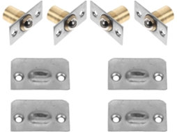 Fecho De Esfera Com Fechamento Silencioso, Conjunto De 4 Peças Em Aço Inoxidável Ajustável Com Placa Impacto, Fecho De