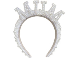 Tiara de Pérolas Brilhantes para Chá de Bebê e Batizado. SFUSHOS