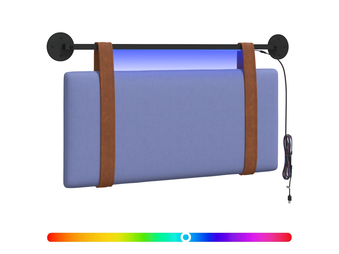 Cabeceira Suspensa com Luz Led Azul Jeans Pu Antigo MAISON EXCLUSIVE