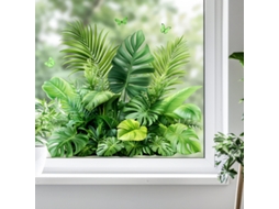 Conjuntos De Adesivos De Parede E Adesivos De Janela Com Estampa De Folhas Para Um Efeito Decorativo Rápido E Vibrante.
