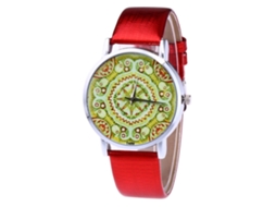 Reloj De Pareja Unisex Zhoulianfa De Cuero Pu Quartz Para Negocios Rojo
